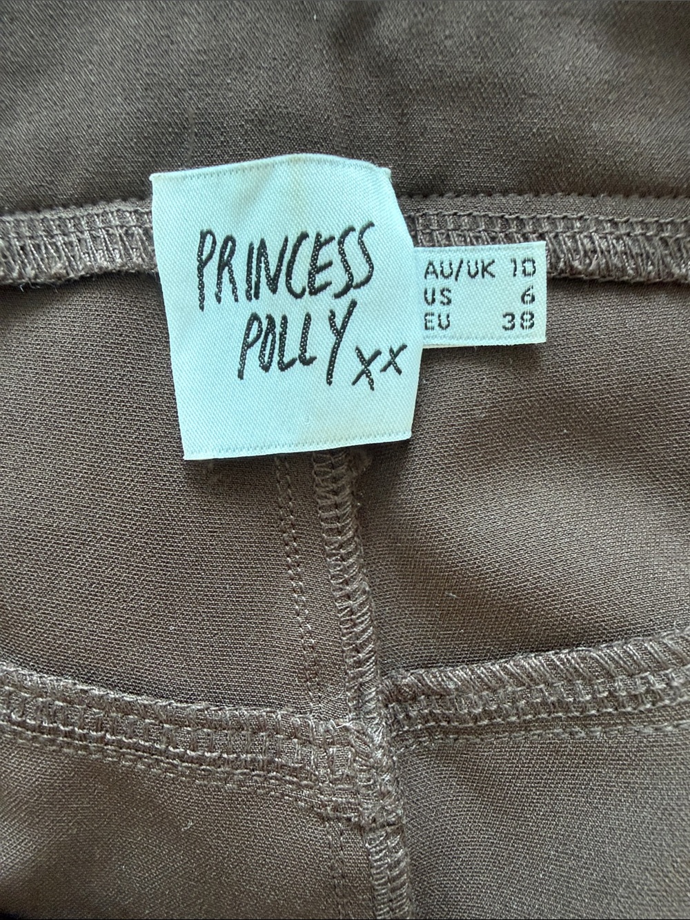 Princess Polly Brown High Waisted Trousers in Size 6 - Picture 3 of 3